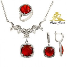 Gümüş zirkon taşlı set